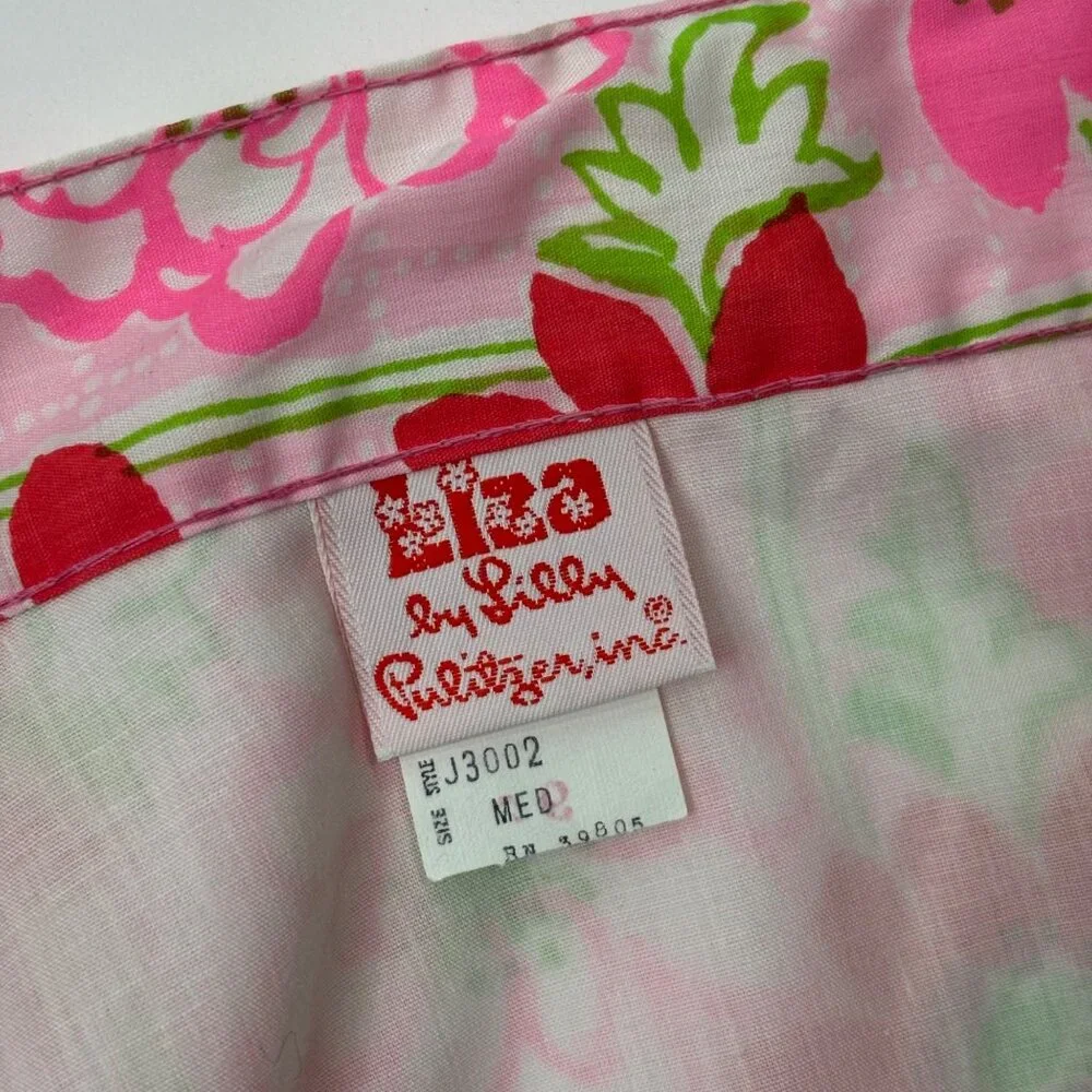 Vintage 70s Wrap Skirt Womens M Neon Pink Red Floral Print Liza by Lilly Pulitze - Picture 8 of 9